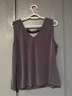 Tahari Blue/Gray Tank Top Size Large